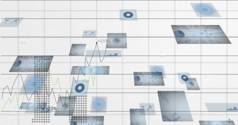 Futuristic Digital Data Visualization with HUD Elements