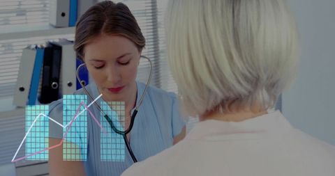 Healthcare professional examining patient in clinical setting