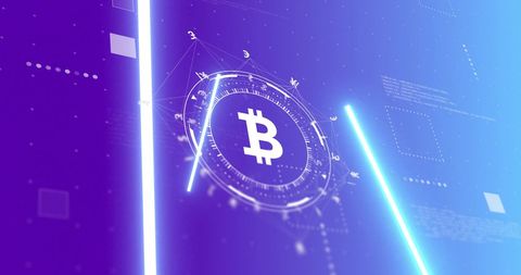 Futuristic Bitcoin Digital Representation with Data Elements - Download Free Stock Images Pikwizard.com