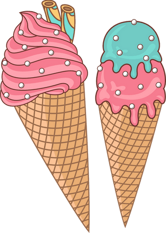 transparent vector ice cream cones with pastel swirl and scoops - Download Free Stock Videos Pikwizard.com