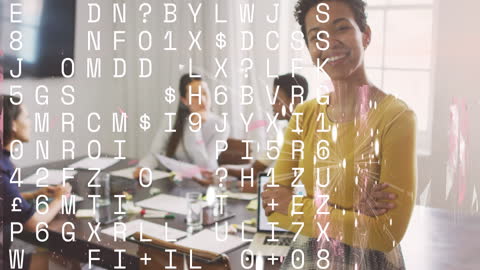 Diverse Business Team Surrounded by Digital Overlays