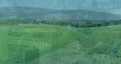 Landscape Overlaid with Data Processing and Digital Interface