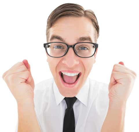 transparent background of excited hipster man cheering with joy - Download Free Stock Videos Pikwizard.com