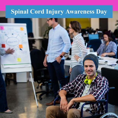 inclusive workplace for spinal cord injury awareness day - Download Free Stock Templates Pikwizard.com
