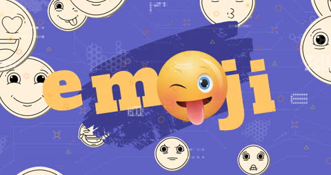 Colorful Emoji Animation on Digital Background