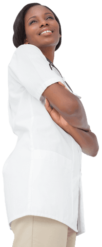 Confident Nurse in White Uniform with Arms Crossed on Transparent Background - Download Free Stock Videos Pikwizard.com