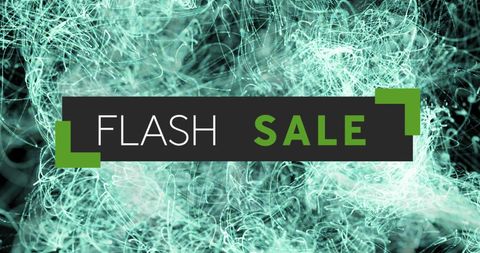 Dynamic flash sale promotion with abstract green background