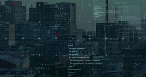 Futuristic Digital Interface Over Cityscape at Night - Download Free Stock Images Pikwizard.com