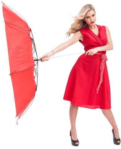 elegant blonde holding red transparent umbrella fashion pose - Download Free Stock Videos Pikwizard.com