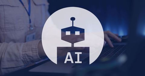 Ai integration with businessman using laptop