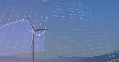 Digital Blend of Financial Data and Wind Turbine Landscape