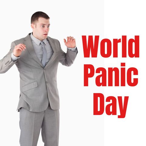 startled businessman symbolizing anxiety on world panic day - Download Free Stock Templates Pikwizard.com