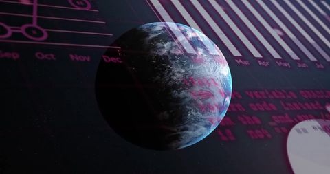 Global Financial Data Overlaying Rotating Earth - Download Free Stock Images Pikwizard.com