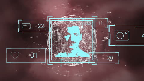 Futuristic Digital Interface With Floating Data Elements