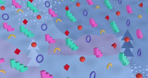 Abstract Colorful Shapes in Festive Christmas Pattern - Download Free Stock Images Pikwizard.com