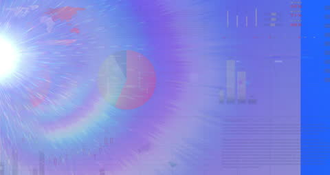 Digital Data Streams with Vibrant Light Trails Visualization