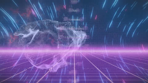 Abstract DNA Strand and Light Trails Illustrating Futuristic Science