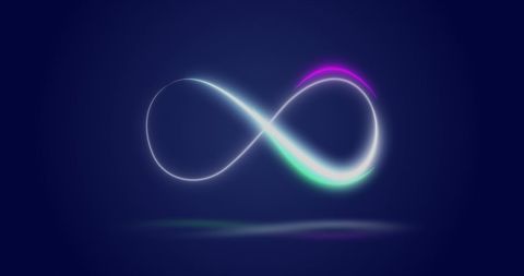 Neon Infinity Symbol on Dark Background - Download Free Stock Images Pikwizard.com