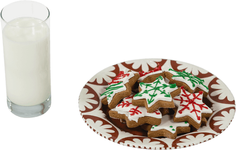 festive transparent gingerbread cookies with milk - Download Free Stock Videos Pikwizard.com