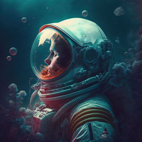 Astronaut Exploring Magic of Cosmos with Generative AI Art