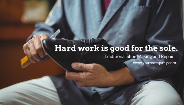 Handcrafted Shoe Repair Focused on Artisan's Skill and Detail - Download Free Stock Templates Pikwizard.com