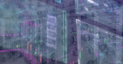 Abstract Data Processing Over Servers with Digital Overlay - Download Free Stock Images Pikwizard.com