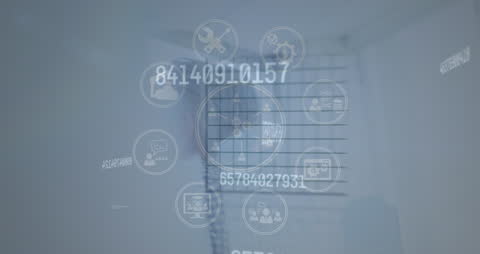 Digital Interface with Financial Connections and Data Flow Animation