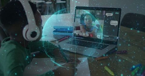 Child Learning Online with Holographic Globe Interface