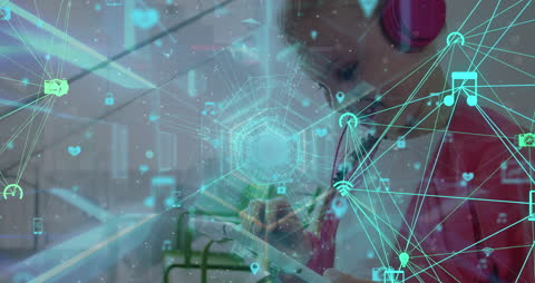 Digital Network Connections with Iconic Overlay in Data Processing