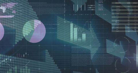 Innovative Digital Data Dashboard with World Map and Graphs