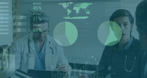 Doctors Collaborating with Data Visualization in Modern Healthcare