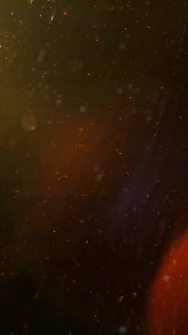 Vertical cinematic sequence floating embers drifting through amber haze with violet shimmer