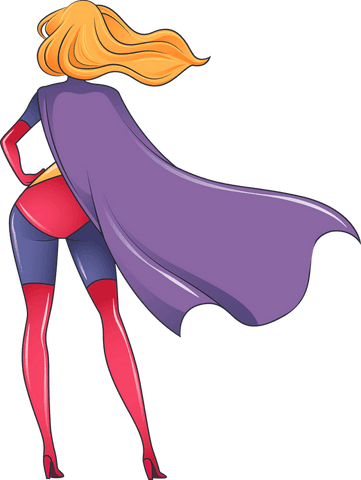 empowered female superhero illustration with flowing purple cape - Download Free Stock Videos Pikwizard.com