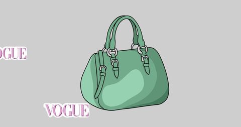 Elegant Green Handbag Illustration with Vogue Text - Download Free Stock Images Pikwizard.com