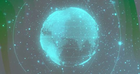 Futuristic Holographic Globe with Digital Data Visualization