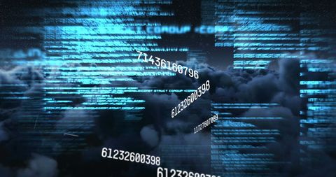 Digital Codes and Data Streams Flowing Over Cloudy Sky - Download Free Stock Images Pikwizard.com