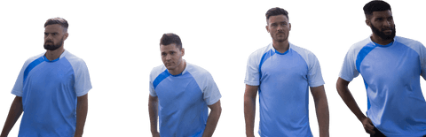 Diverse Group of Footballers on Transparent Background Seem Focused