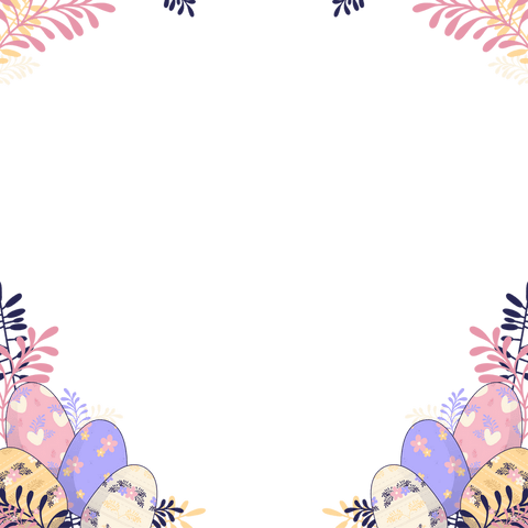 Transparent Easter Egg Foliage Border with Pastel Colors - Download Free Stock Videos Pikwizard.com