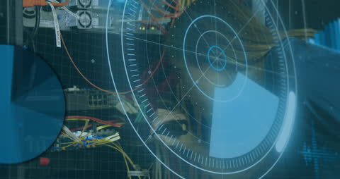 Digital Network Interface with Globe and Connection Animation