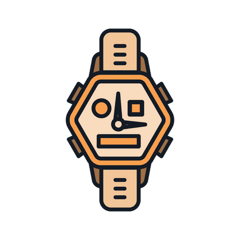 transparent illustration of geometric yellow watch in minimalist design - Download Free Stock Videos Pikwizard.com