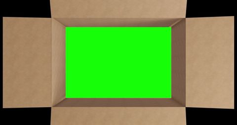 Open Cardboard Box Revealing Green Screen for Various Concepts - Download Free Stock Images Pikwizard.com