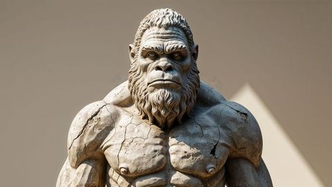 Impressive talos monument stone sculpture