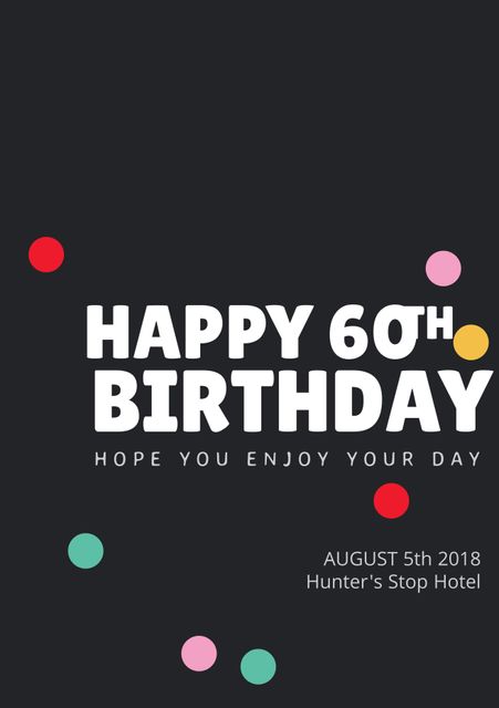 Happy 60th Birthday Celebration Against Dark Background - Download Free Stock Templates Pikwizard.com