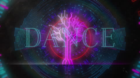 Digital Dance with Futuristic Neon Abstract Art