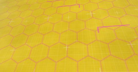 Abstract Network of Hexagons with Red Glowing Lines on Yellow Background - Download Free Stock Images Pikwizard.com
