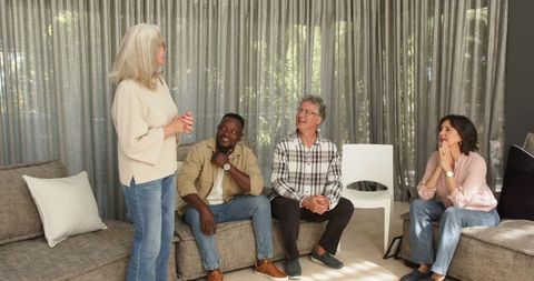 Diverse group engaging in therapy session