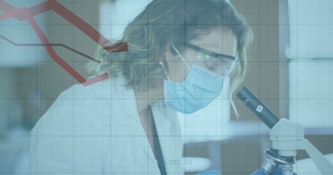 Scientist Analyzing Data During Pandemic With Microscope - Download Free Stock Images Pikwizard.com