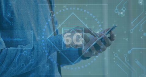 6G Technology Graphic with Person Using Smartphone - Download Free Stock Images Pikwizard.com