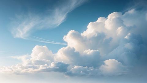 Serene White Cloudscape Against Clear Blue Sky - Download Free Stock Images Pikwizard.com