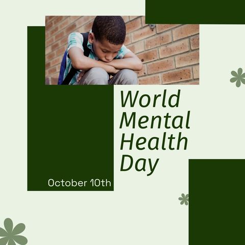 world mental health day commemoration with thoughtful child - Download Free Stock Templates Pikwizard.com